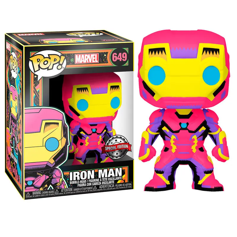 Marvel POP! Marvel Black Light Figurina de Vinil Iron Man 9 cm poza produsului