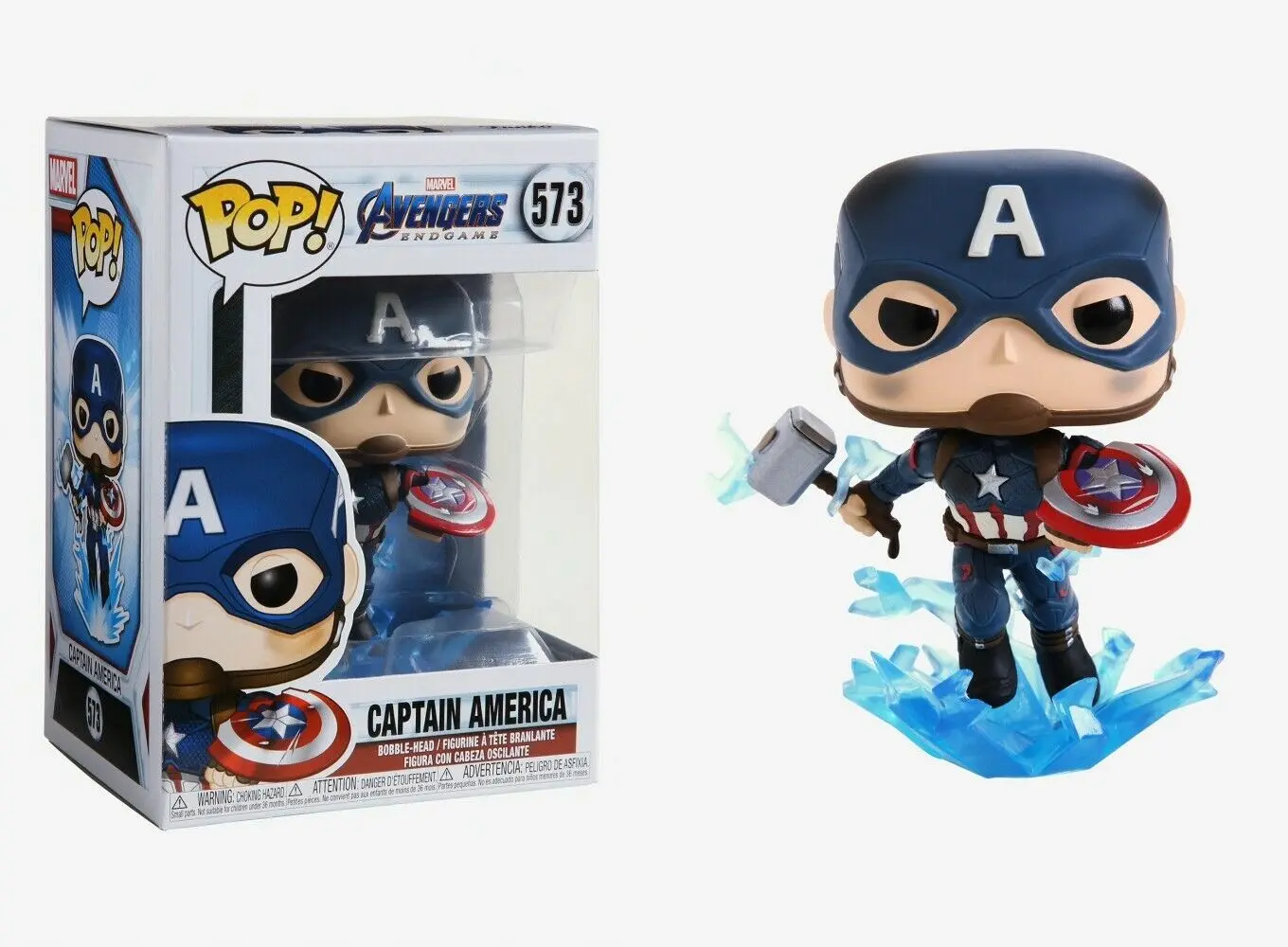 Avengers: Endgame POP! Movies figurină de vinil Căpitanul America cu Scut Spart și Mjölnir 9 cm poza produsului