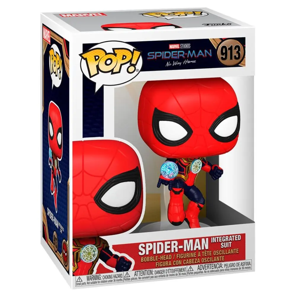 Spider-Man: No Way Home POP! Figurina Vinyl Spider-Man (Costum Integrat) 9 cm poza produsului