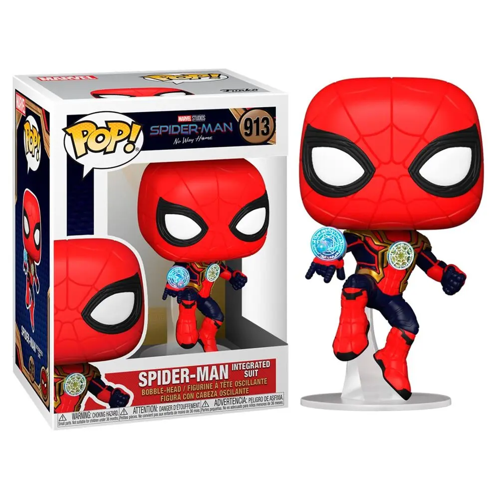 Spider-Man: No Way Home POP! Figurina Vinyl Spider-Man (Costum Integrat) 9 cm poza produsului