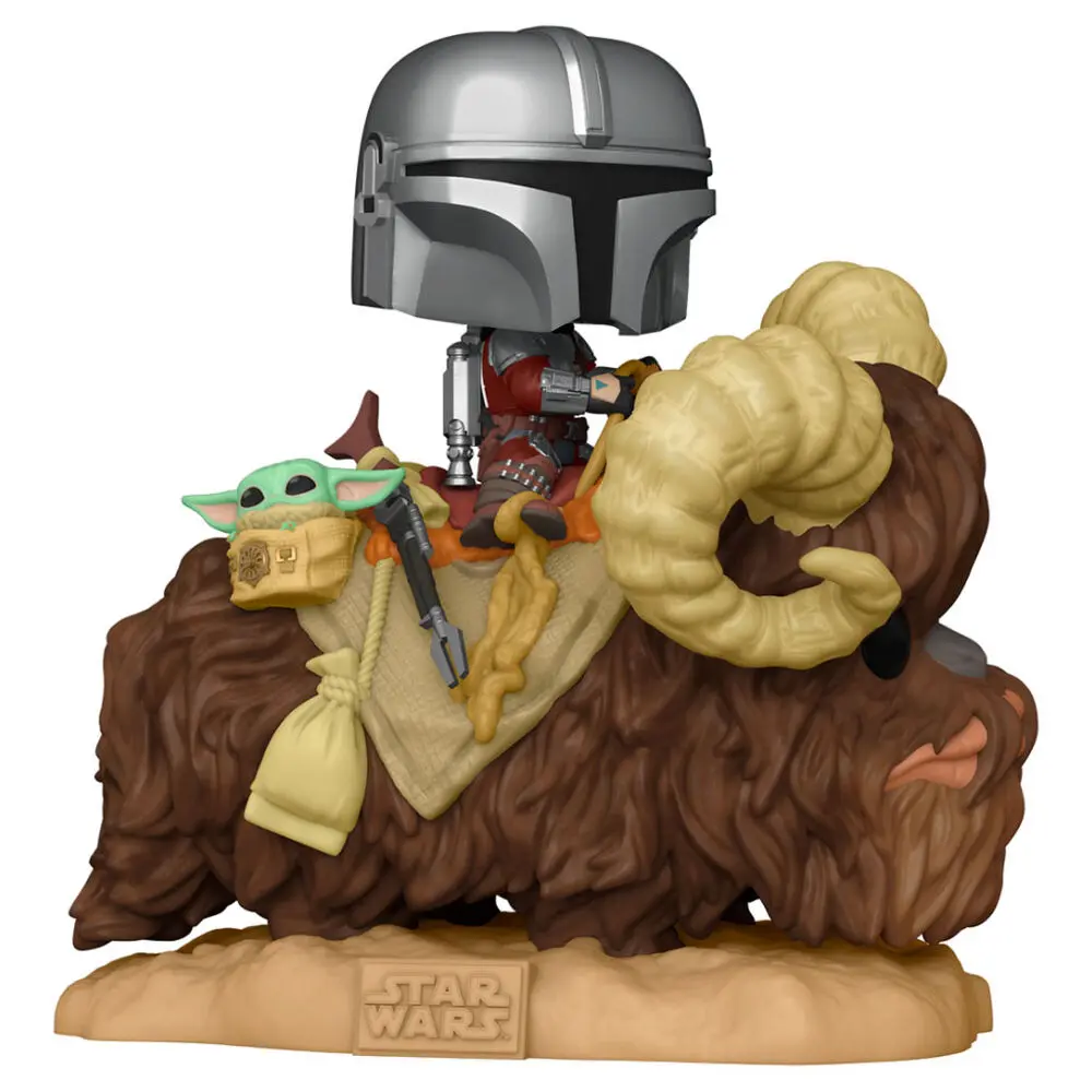 Star Wars The Mandalorian POP! Figurina Deluxe Vinil Mandalorianul pe Wantha cu Copilul în Sac 9 cm poza produsului