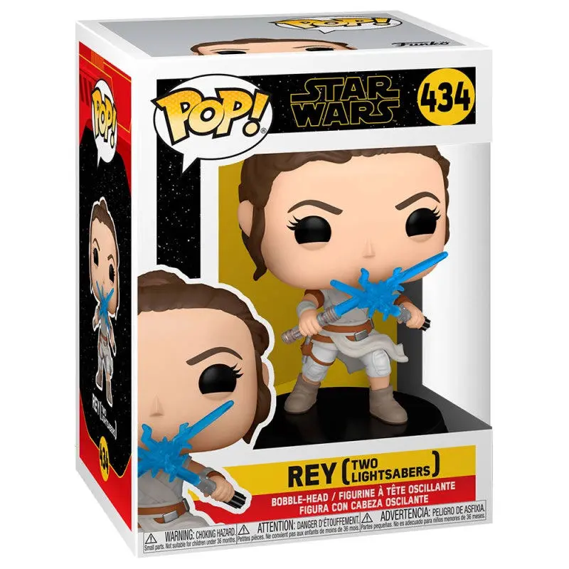 Star Wars Episode IX POP! Movies Figurina Vinil Rey cu 2 Săbii Laser 9 cm poza produsului