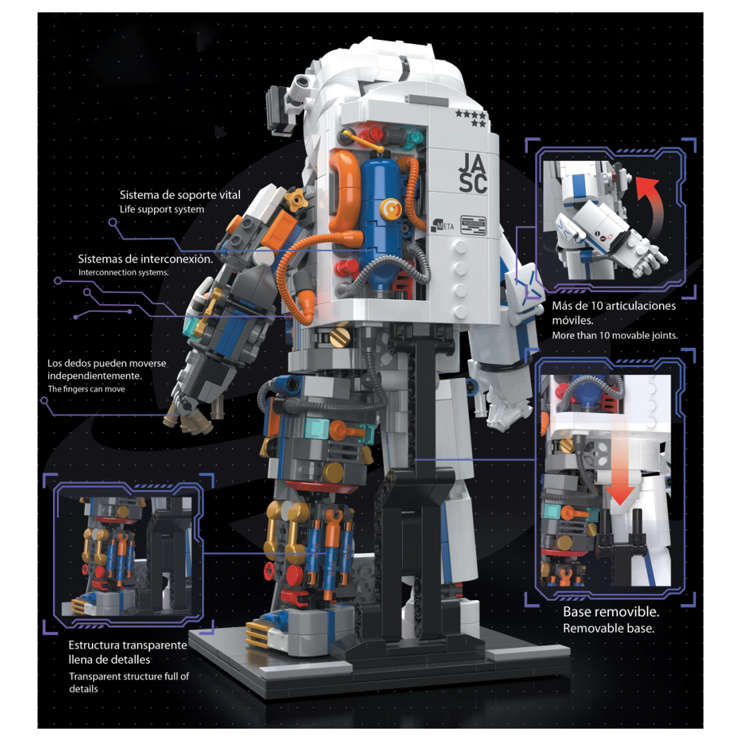 POP SERIES Construction Kit Astronaut 900 piese poza produsului