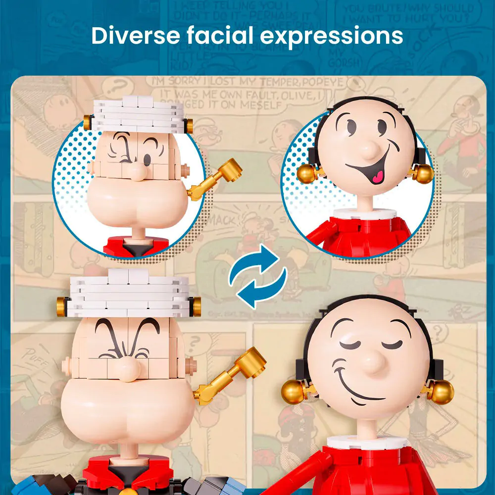 Popeye - Popeye & Olivia Kit de construcție 1500 piese poza produsului