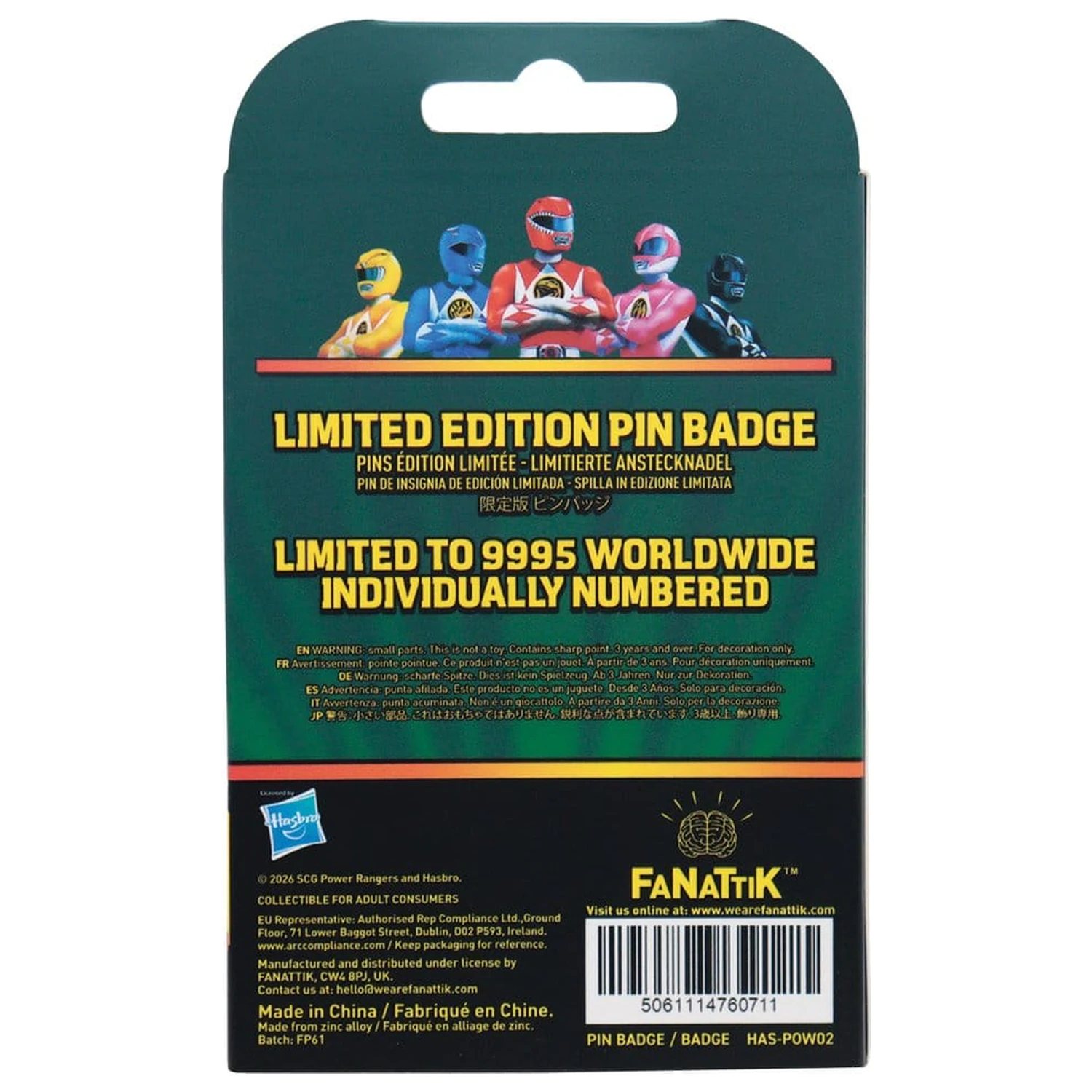 Power Rangers Pin Badge Ranger Verde Editie Limitata poza produsului