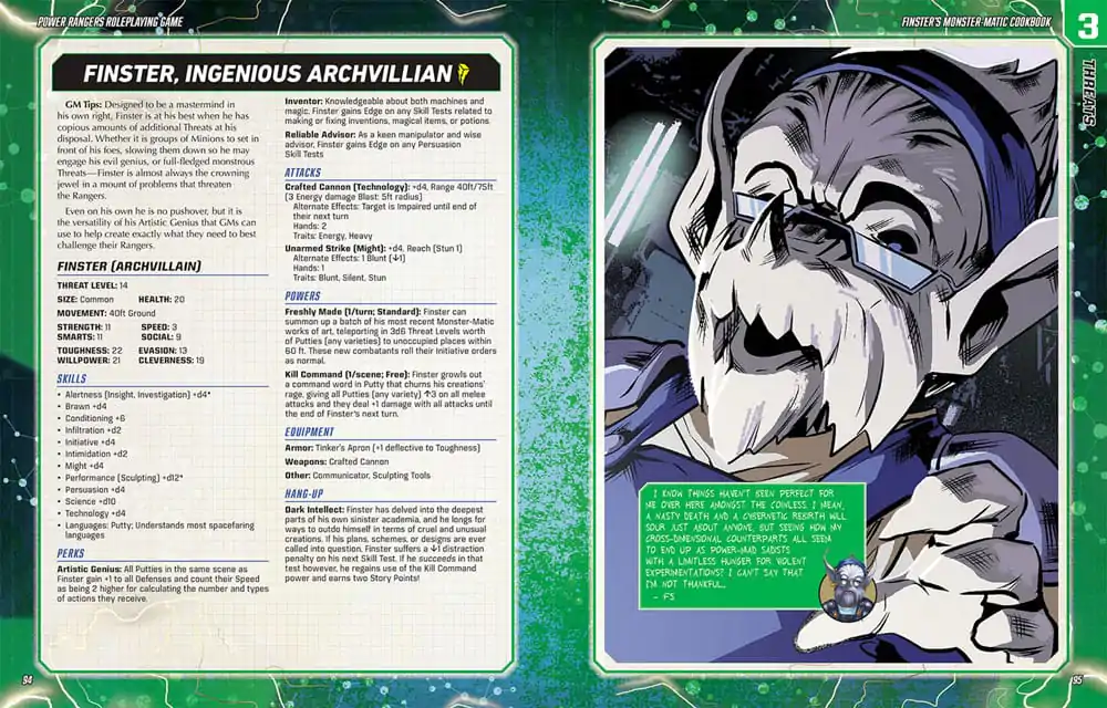 Power Rangers RPG carte Finster's Monster-Matic Cookbook Sourcebook Versiune în engleză poza produsului