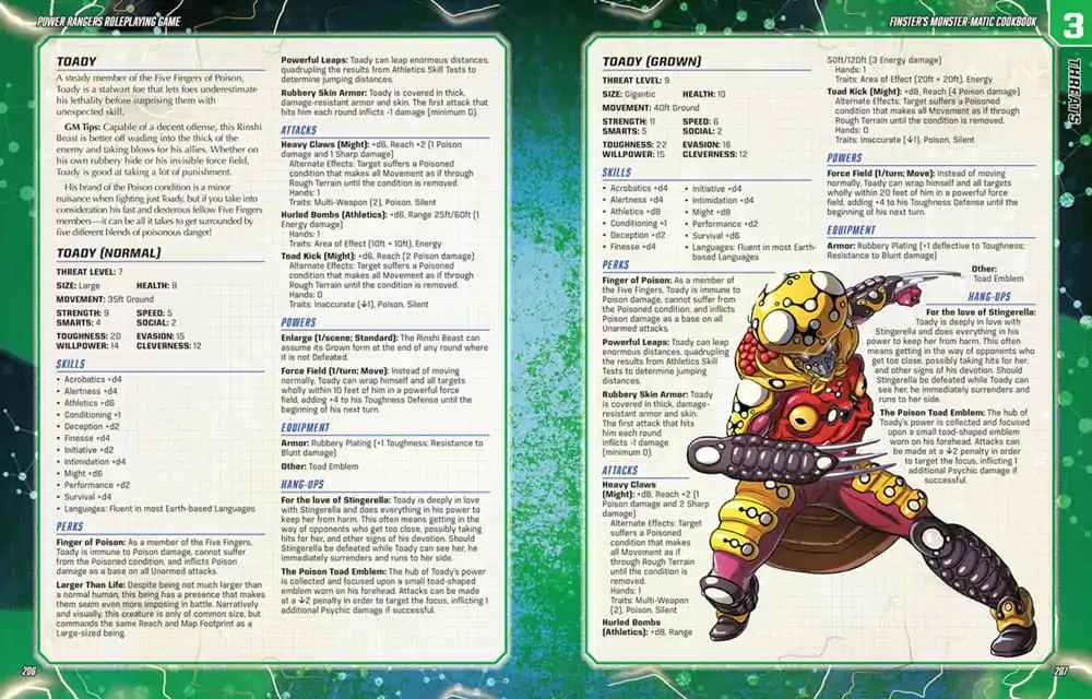 Power Rangers RPG carte Finster's Monster-Matic Cookbook Sourcebook Versiune în engleză poza produsului