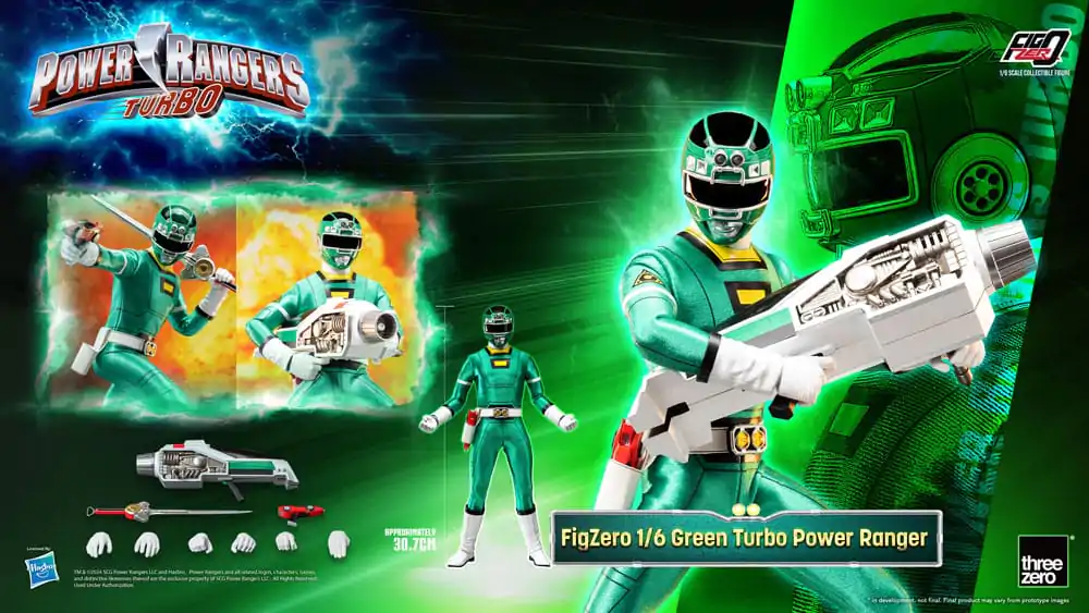 Power Rangers Turbo FigZero figurină de acțiune 1/6 Green Turbo Power Ranger 30 cm poza produsului