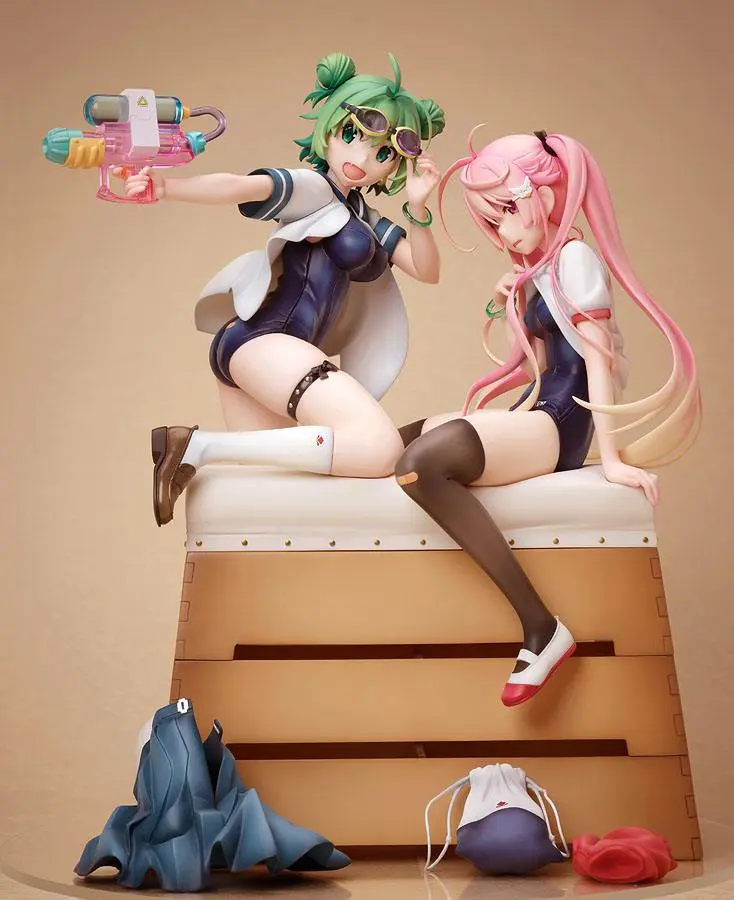 Poyoyon Rock Artwork Collection Statuie PVC 1/5.5 Midori & Pink Sukumizu 28 cm poza produsului