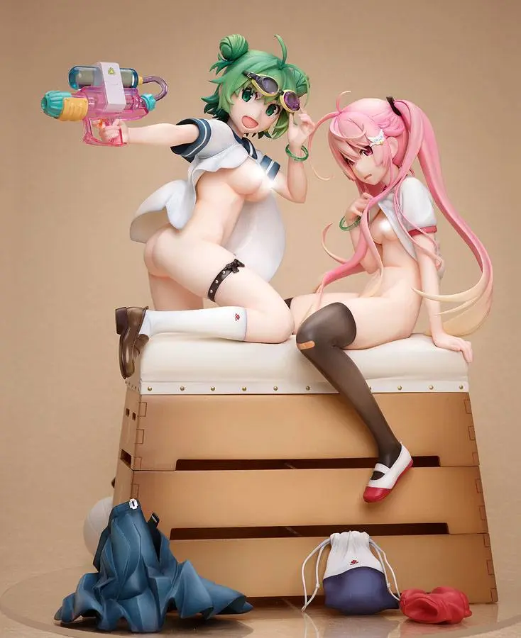 Poyoyon Rock Artwork Collection Statuie PVC 1/5.5 Midori & Pink Sukumizu 28 cm poza produsului