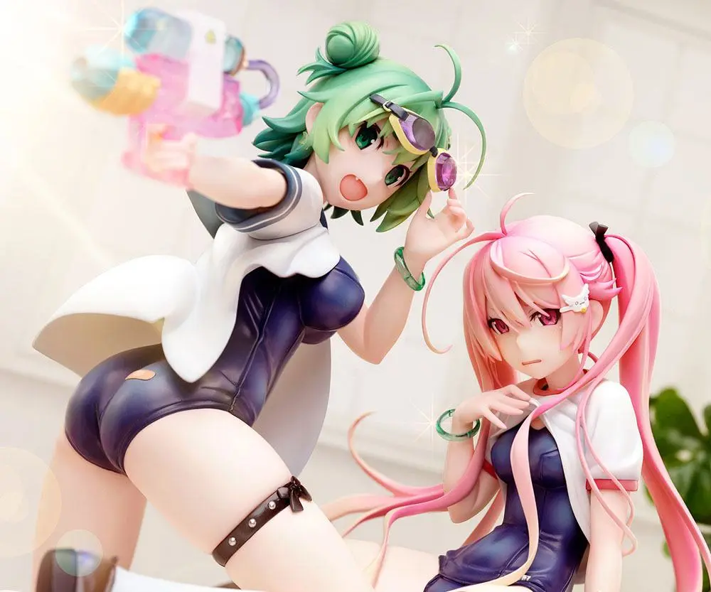 Poyoyon Rock Artwork Collection Statuie PVC 1/5.5 Midori & Pink Sukumizu 28 cm poza produsului