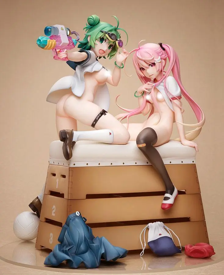 Poyoyon Rock Artwork Collection Statuie PVC 1/5.5 Midori & Pink Sukumizu 28 cm poza produsului