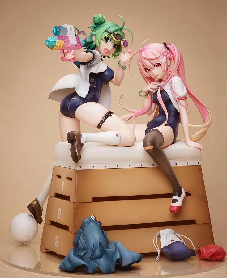 Poyoyon Rock Artwork Collection Statuie PVC 1/5.5 Midori & Pink Sukumizu 28 cm poza produsului