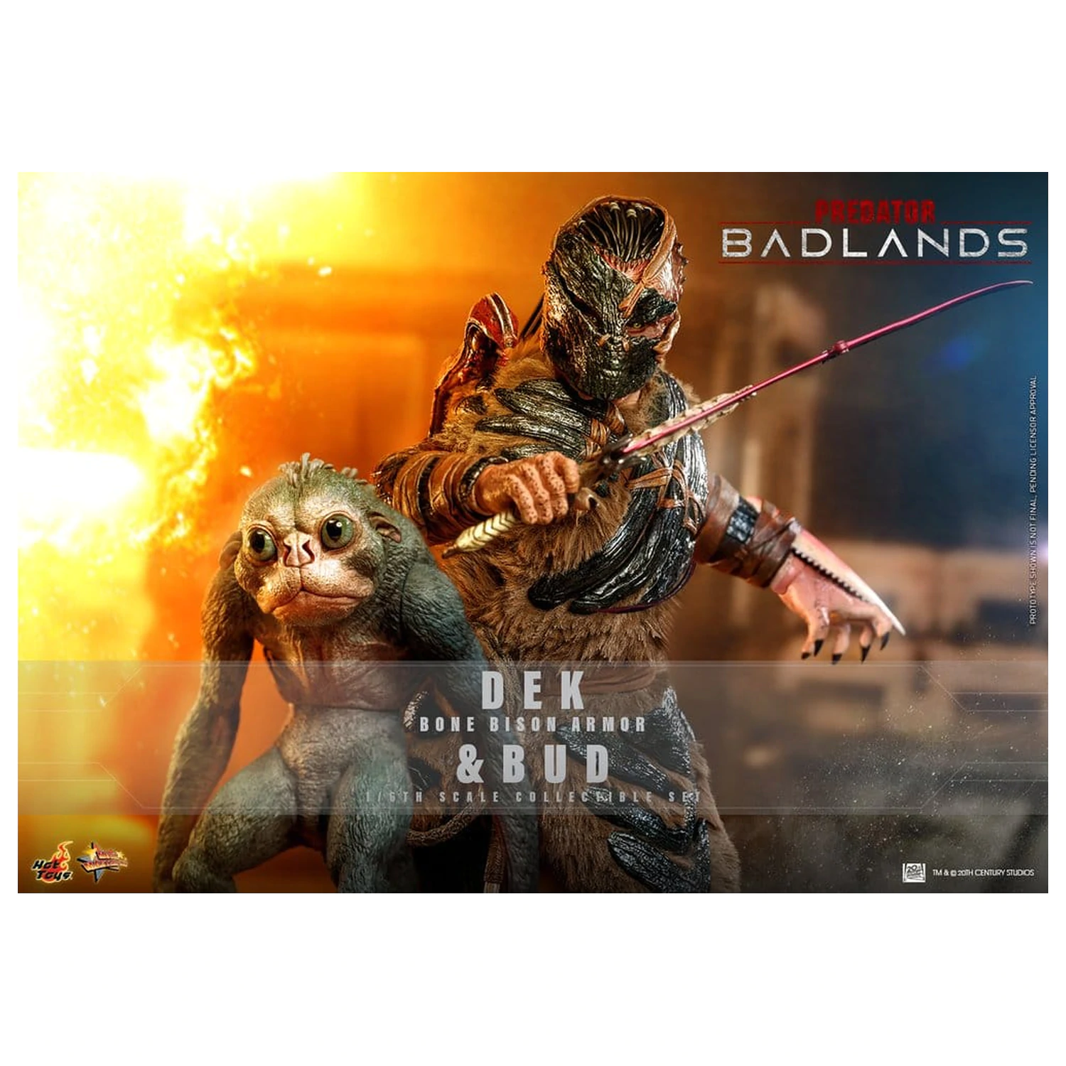 Predator: Badlands Movie Masterpiece Figurine de acțiune 2-Pack 1/6 Dek (Bone Bison Armor) și Bud 31 cm poza produsului