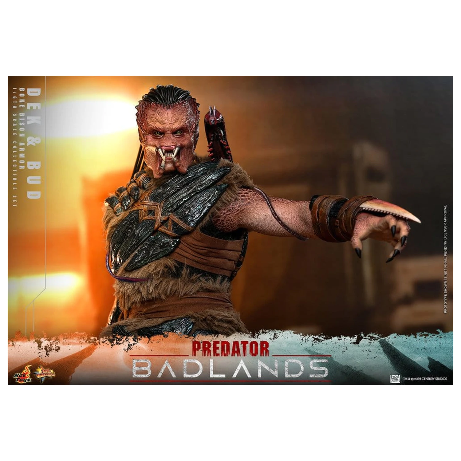 Predator: Badlands Movie Masterpiece Figurine de acțiune 2-Pack 1/6 Dek (Bone Bison Armor) și Bud 31 cm poza produsului