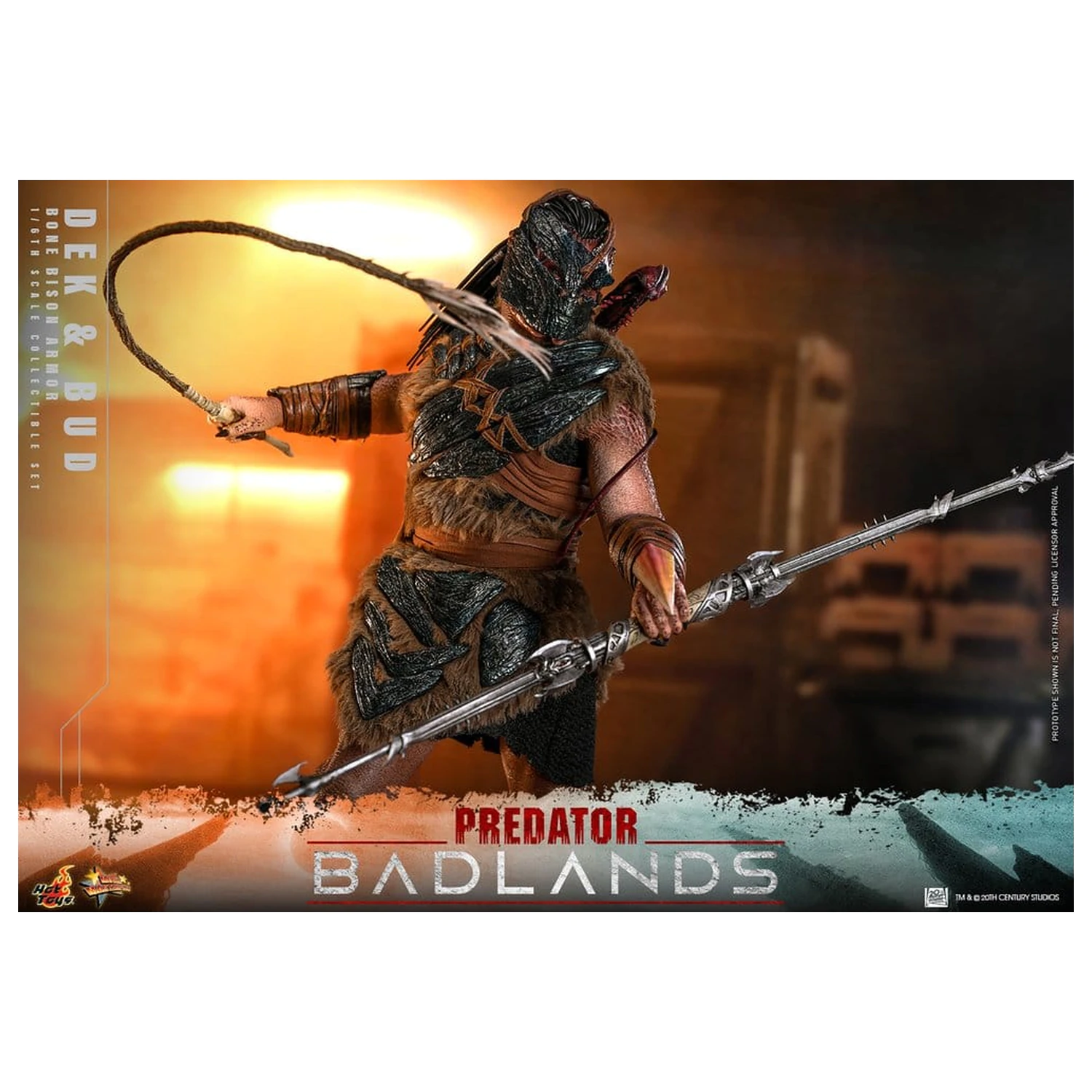 Predator: Badlands Movie Masterpiece Figurine de acțiune 2-Pack 1/6 Dek (Bone Bison Armor) și Bud 31 cm poza produsului
