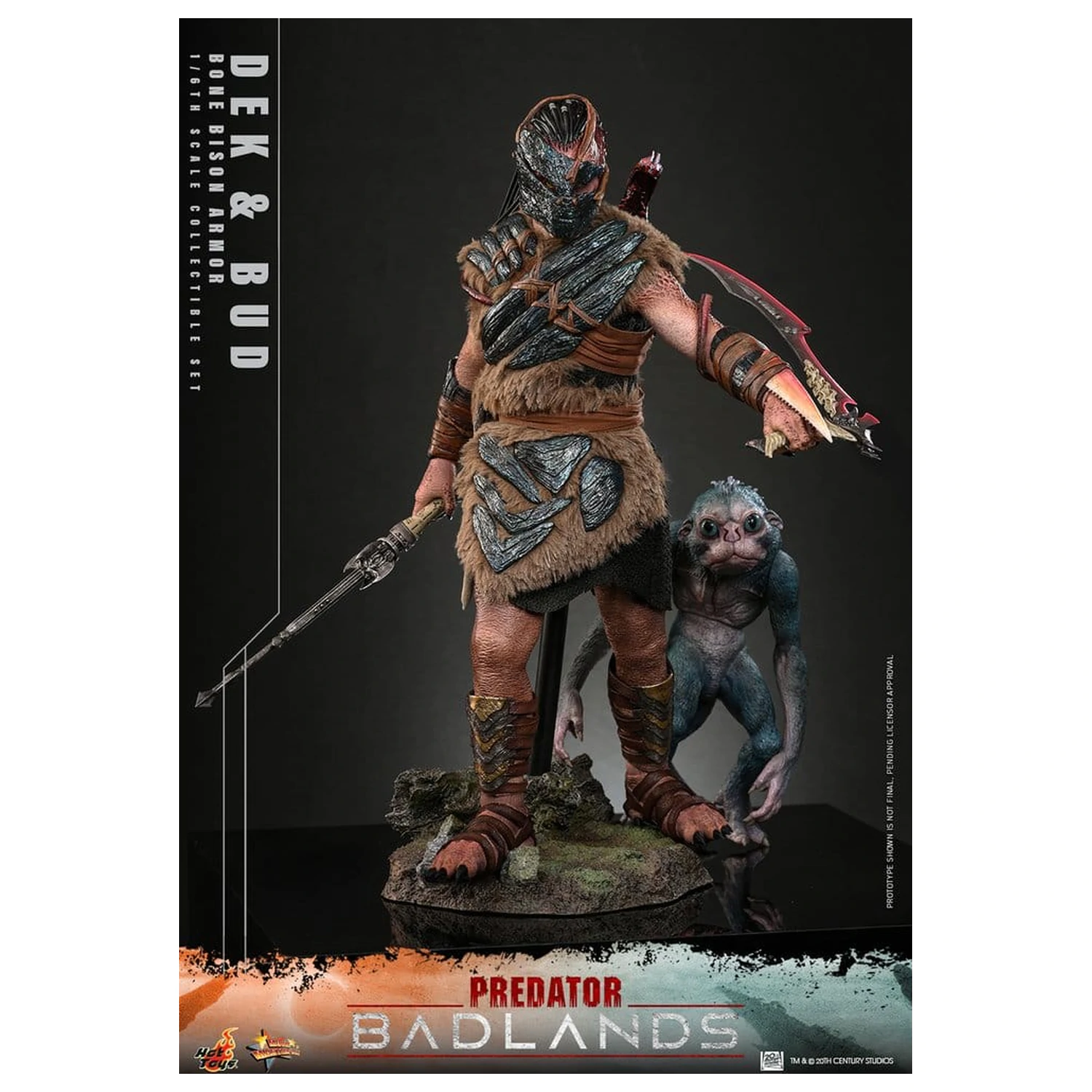 Predator: Badlands Movie Masterpiece Figurine de acțiune 2-Pack 1/6 Dek (Bone Bison Armor) și Bud 31 cm poza produsului