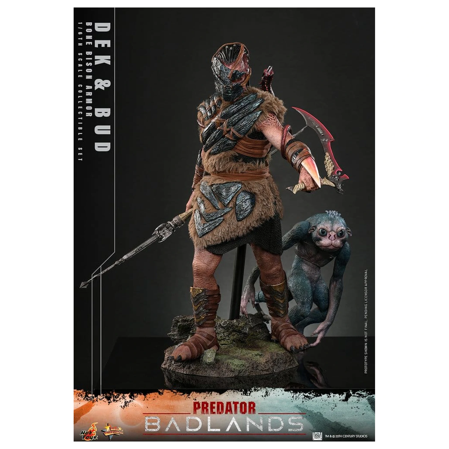 Predator: Badlands Movie Masterpiece Figurine de acțiune 2-Pack 1/6 Dek (Bone Bison Armor) și Bud 31 cm poza produsului
