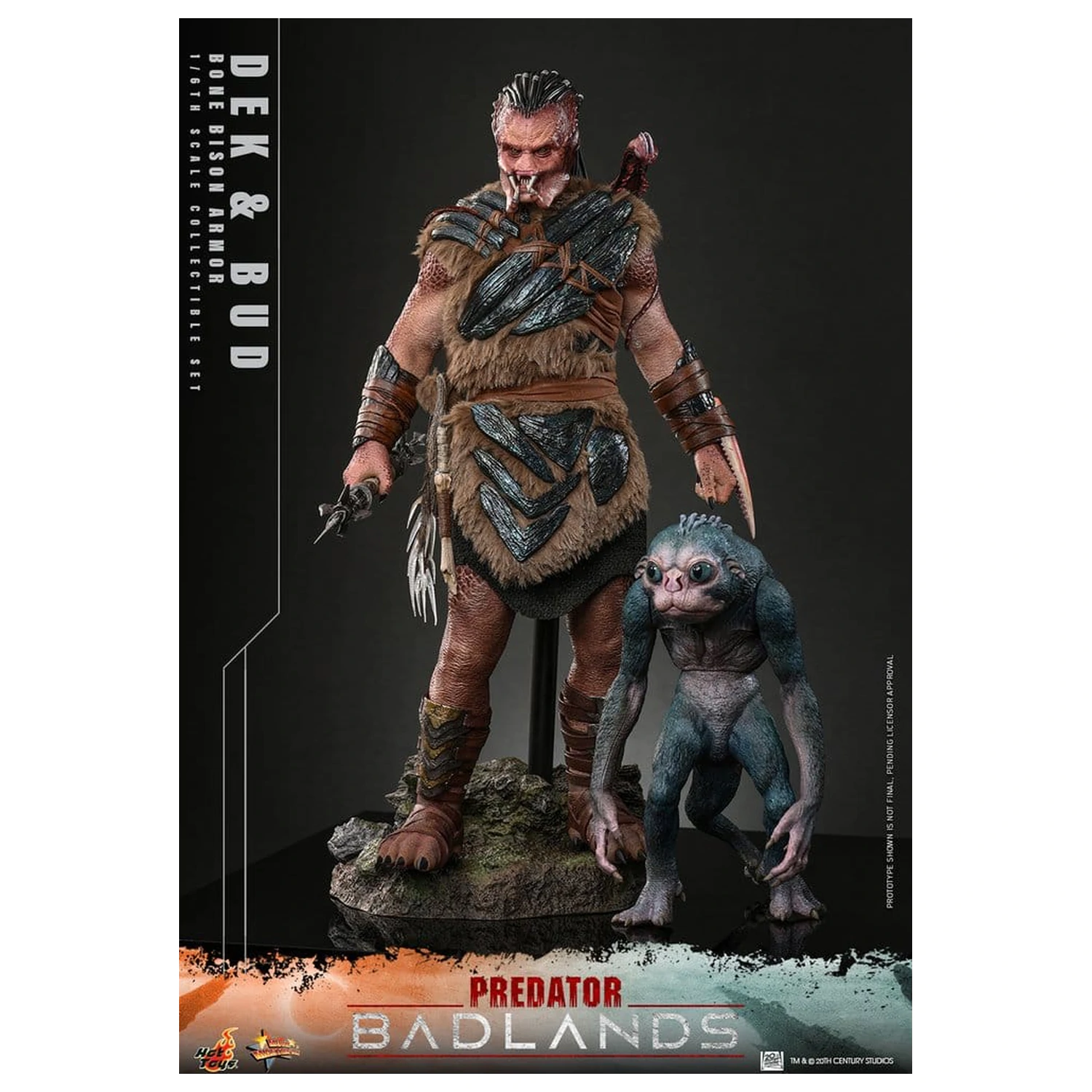 Predator: Badlands Movie Masterpiece Figurine de acțiune 2-Pack 1/6 Dek (Bone Bison Armor) și Bud 31 cm poza produsului