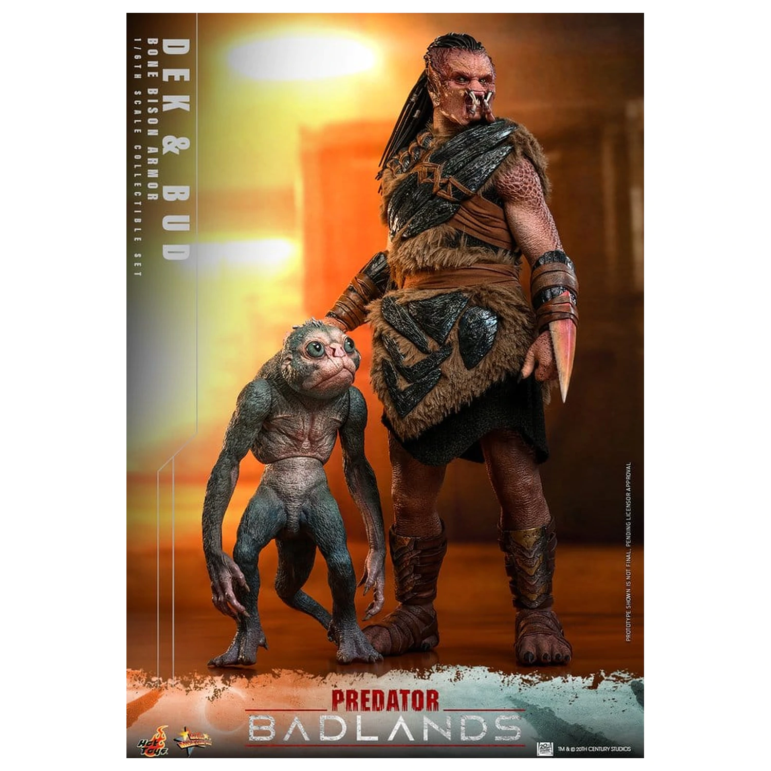 Predator: Badlands Movie Masterpiece Figurine de acțiune 2-Pack 1/6 Dek (Bone Bison Armor) și Bud 31 cm poza produsului