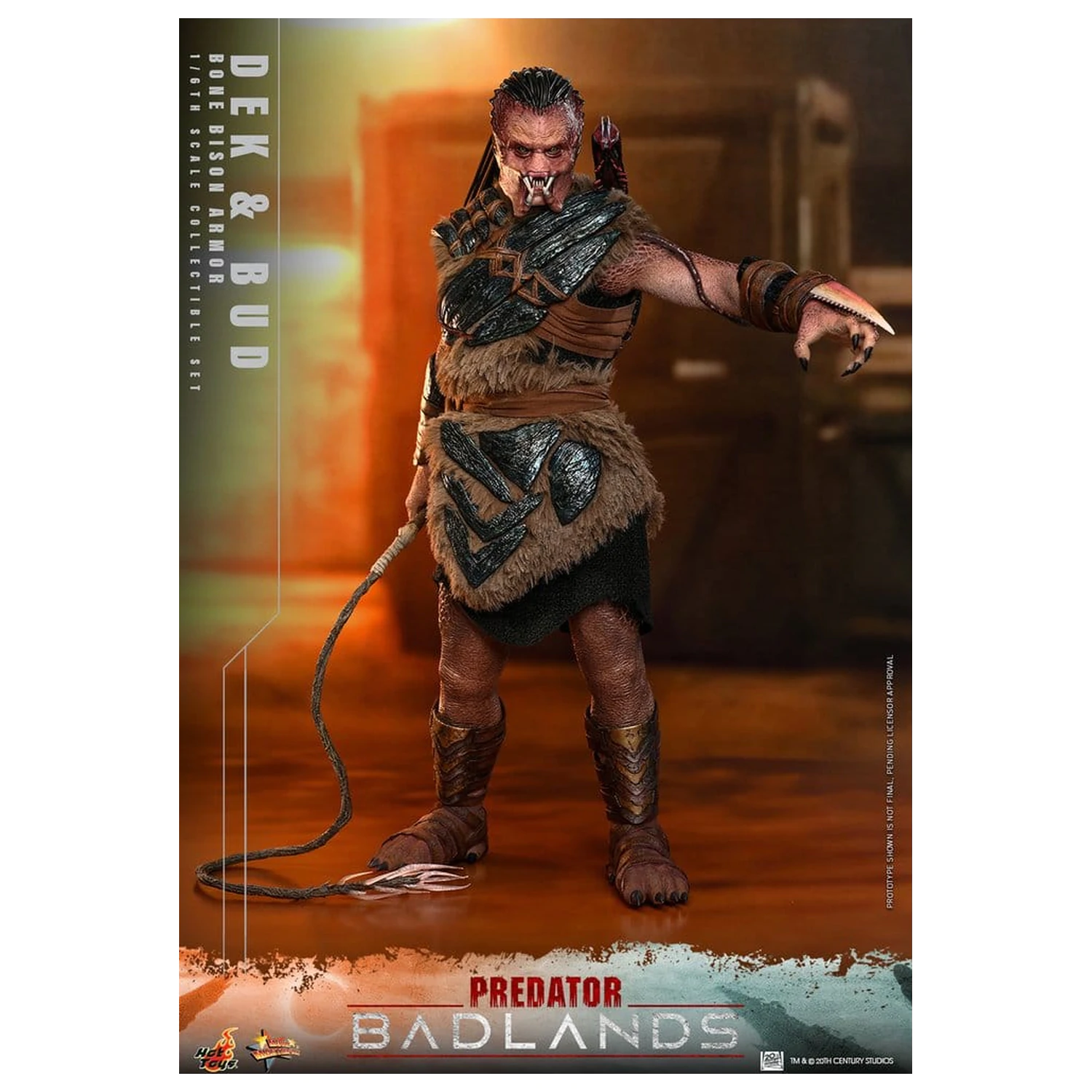 Predator: Badlands Movie Masterpiece Figurine de acțiune 2-Pack 1/6 Dek (Bone Bison Armor) și Bud 31 cm poza produsului