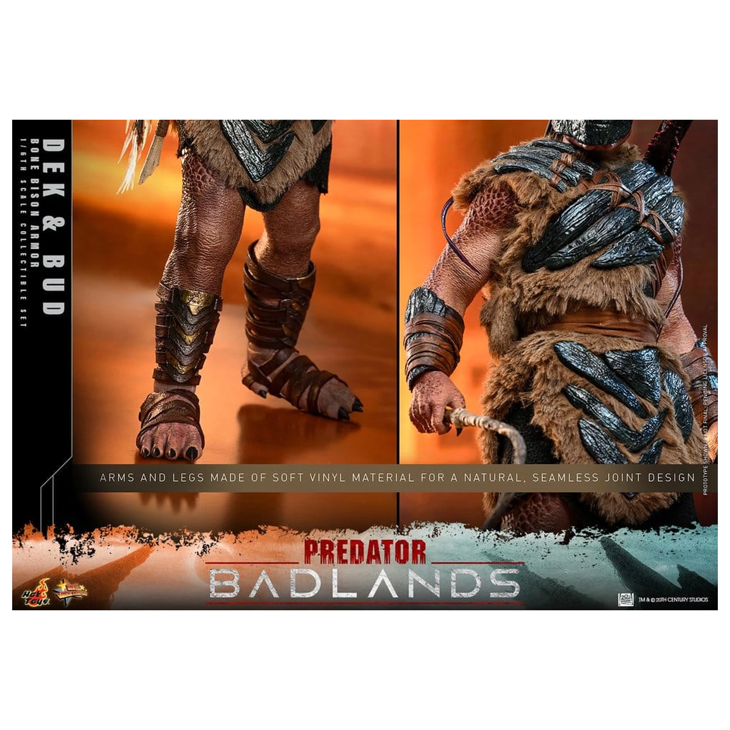 Predator: Badlands Movie Masterpiece Figurine de acțiune 2-Pack 1/6 Dek (Bone Bison Armor) și Bud 31 cm poza produsului