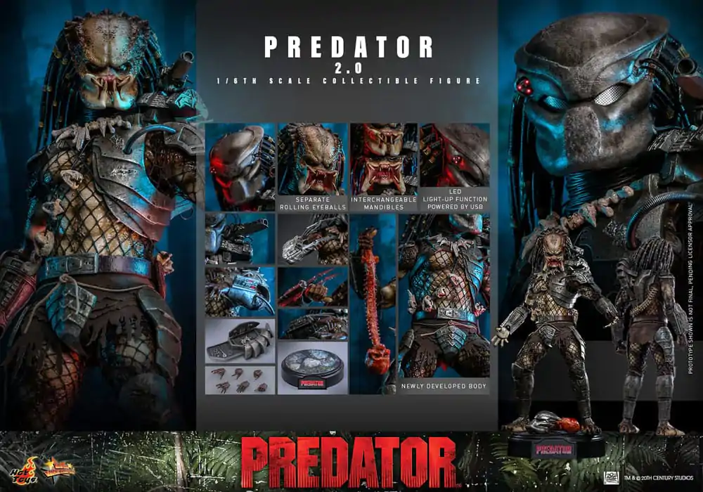 Figurină de acțiune de capodoperă de film Predator 1/6 Predator (2.0) 34 cm poza produsului