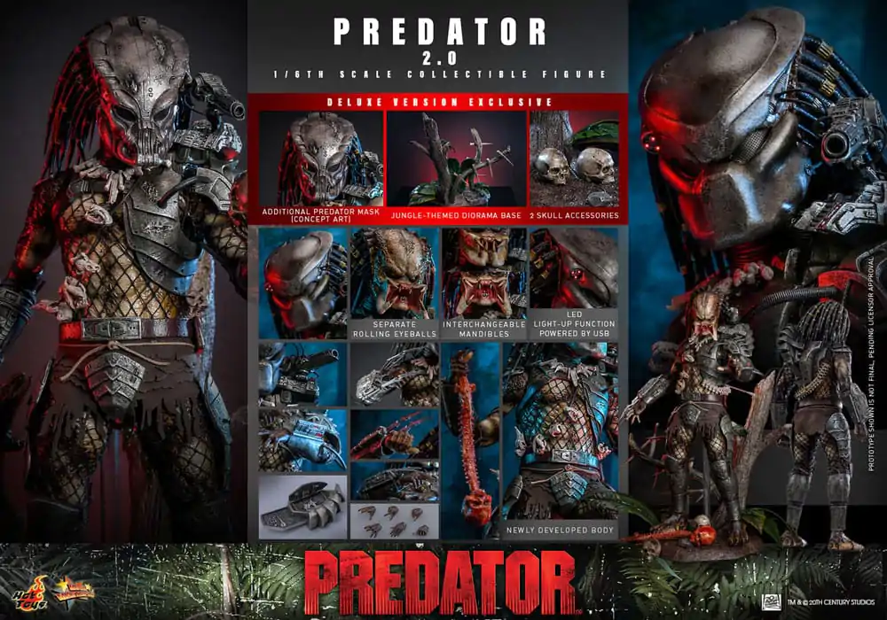 Figurină de acțiune de colecție Predator Movie Masterpiece 1/6 Predator (2.0) Deluxe Version 34 cm poza produsului