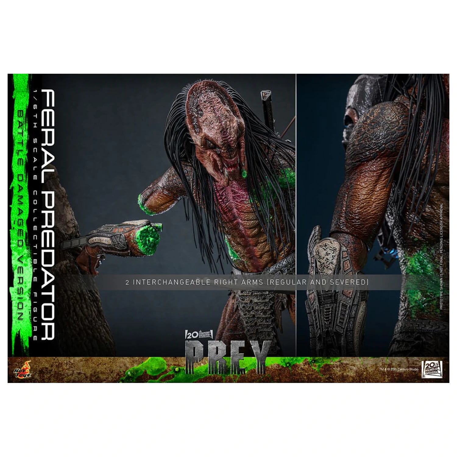 Prey Action Figure 1/6 Feral Predator (Battle Damaged Version) 37 cm poza produsului
