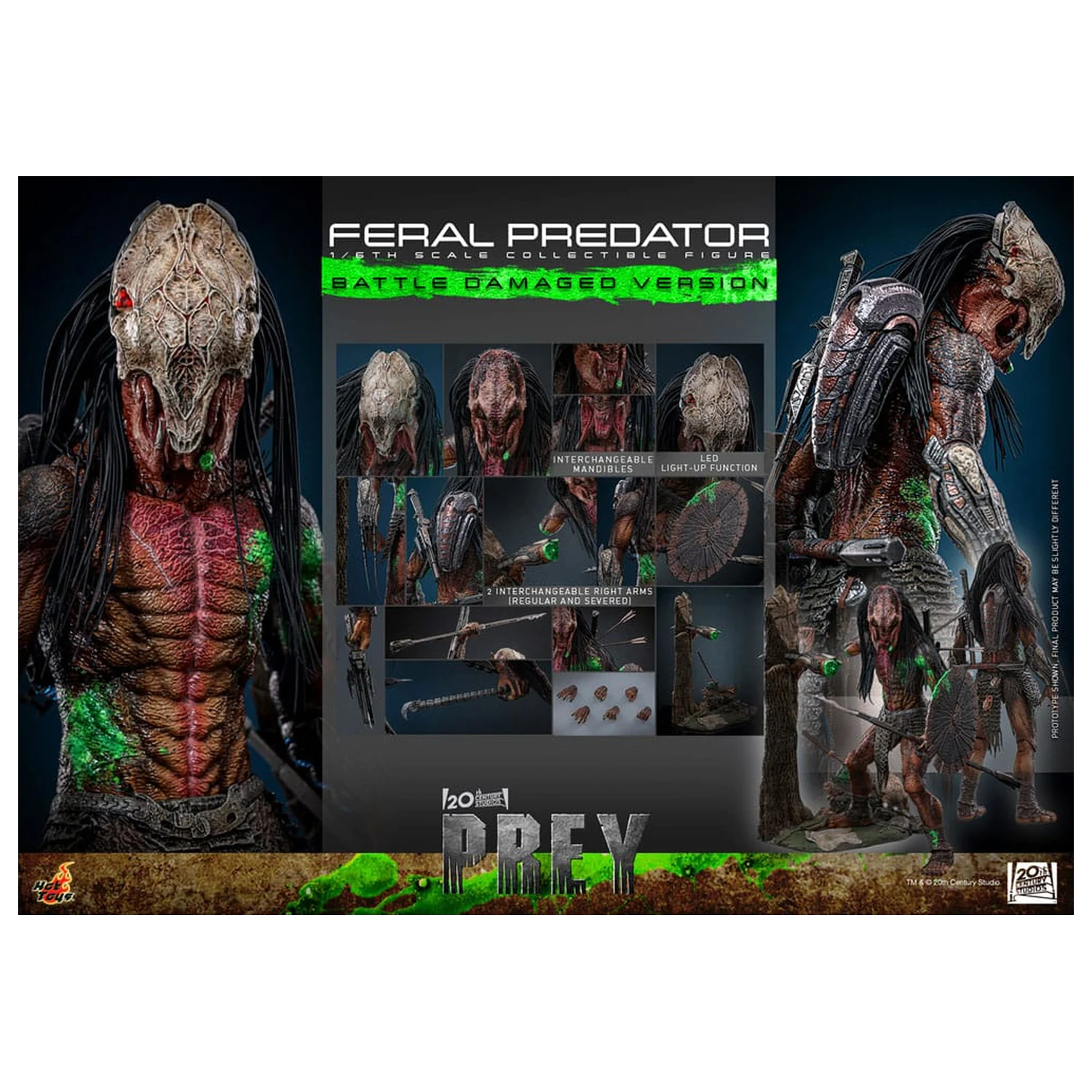 Prey Action Figure 1/6 Feral Predator (Battle Damaged Version) 37 cm poza produsului