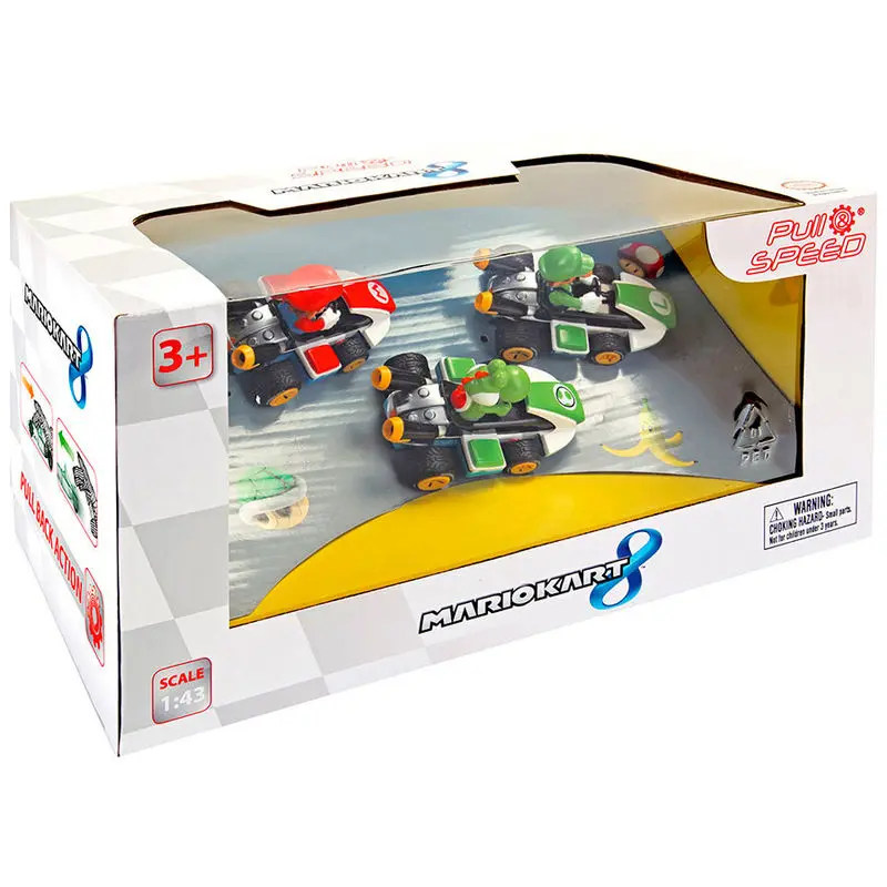 Set 3 mașini Pull Speed Mario Kart 8 Mario Luigi Yoshi poza produsului