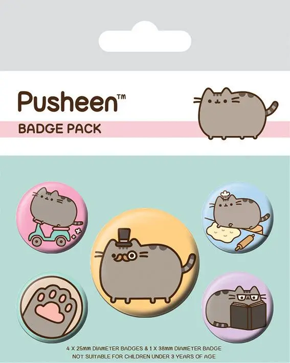Pusheen Pin-Back Butoane Set de 5 Fancy poza produsului