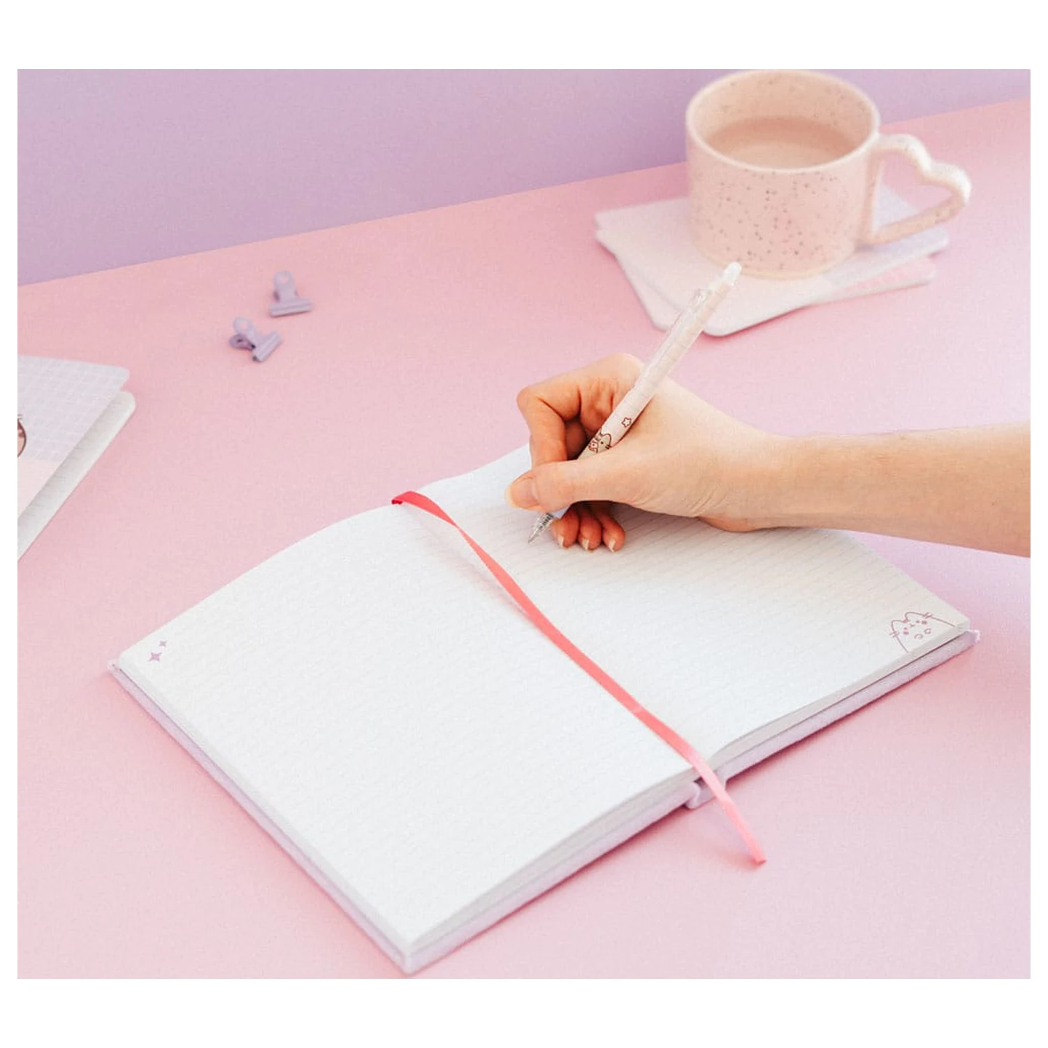 Pusheen Moments A5 notebook premium plush notes poza produsului