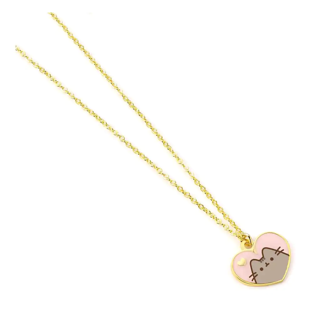 Pusheen Pendant & Colier Inimă roz și aurie poza produsului