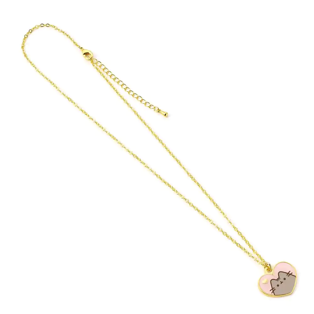 Pusheen Pendant & Colier Inimă roz și aurie poza produsului