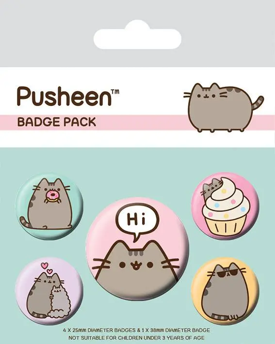 Set de 5 Butoane Pin Pusheen Pusheen Says Hi poza produsului