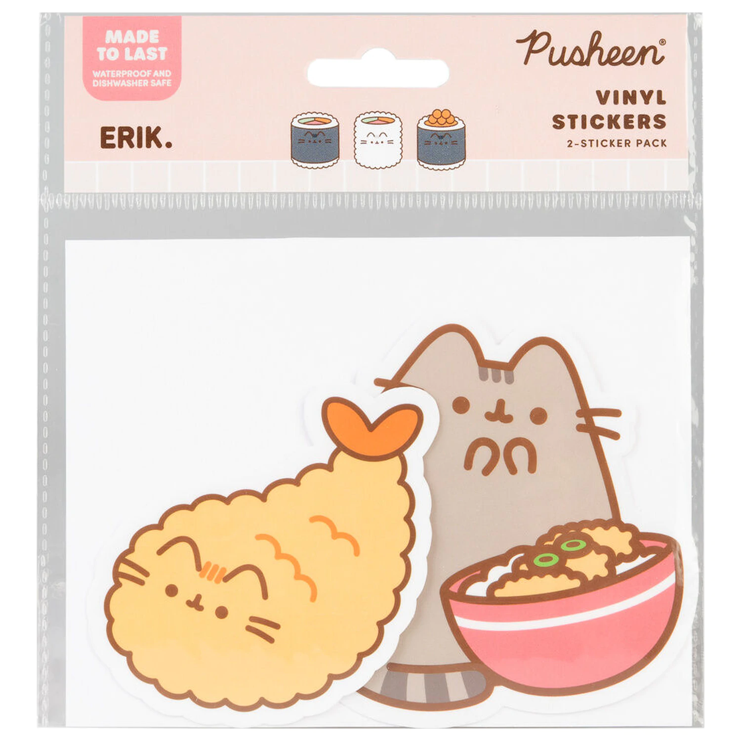 Pusheen Sushi Roll set de 2 autocolante de vinil poza produsului