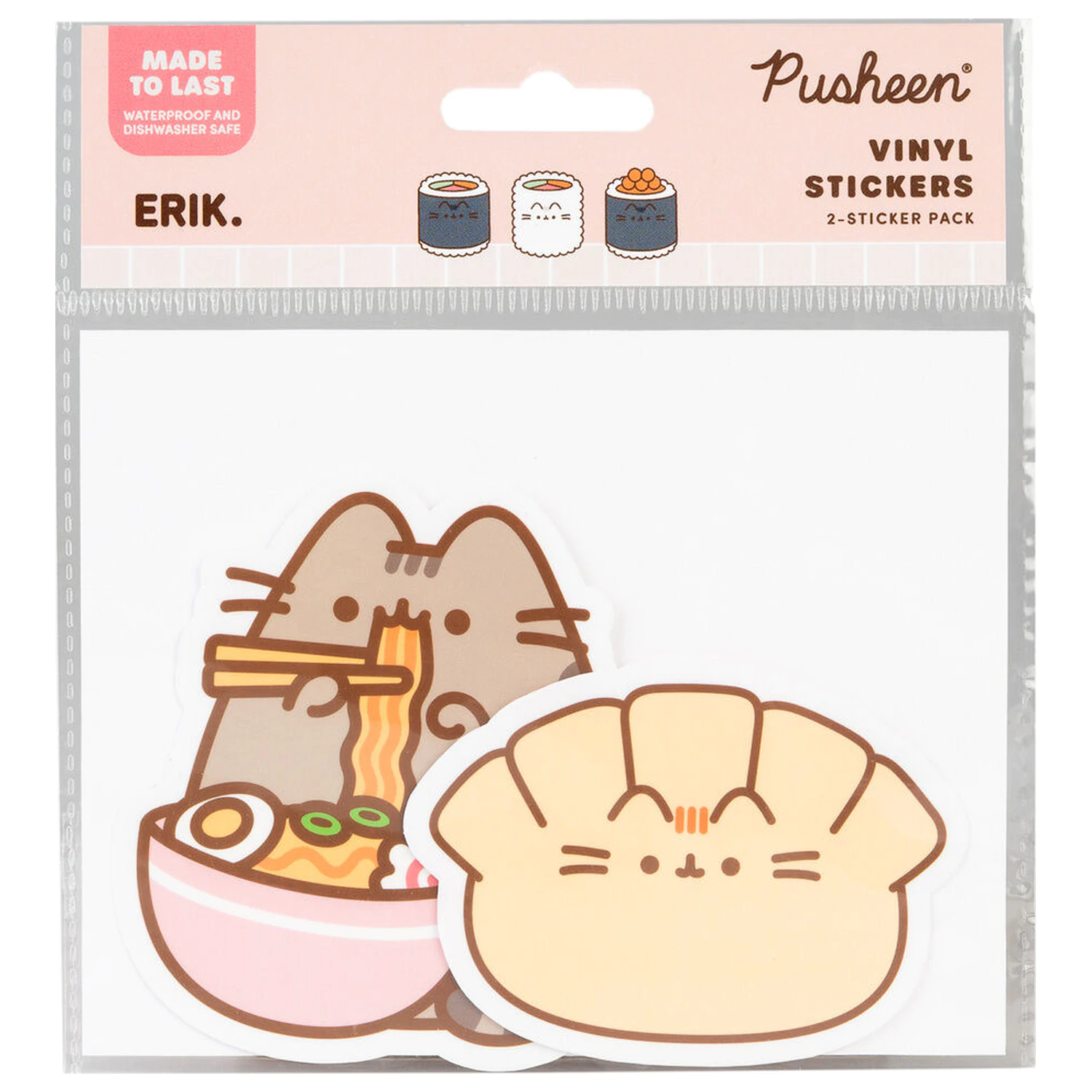 Pusheen Sushi Roll set de 2 autocolante de vinil poza produsului