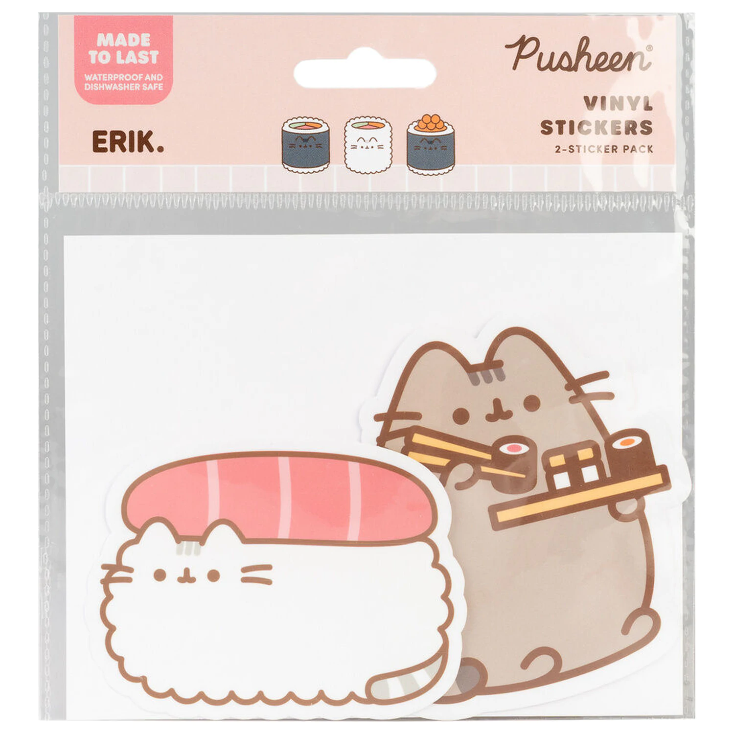 Pusheen Sushi Roll set de 2 autocolante de vinil poza produsului
