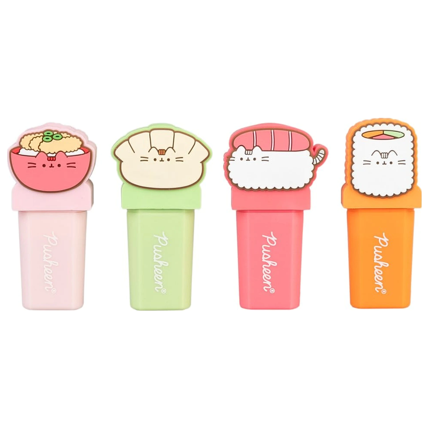 Pusheen Sushi Roll set de 4 evidențiatoare cu topper poza produsului