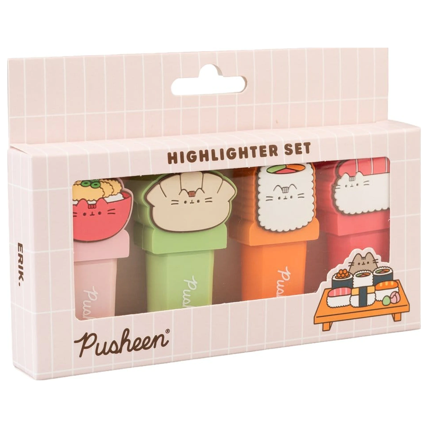 Pusheen Sushi Roll set de 4 evidențiatoare cu topper poza produsului
