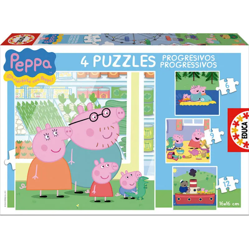 Peppa Pig puzzle progresiv 6-9-12-16 piese poza produsului