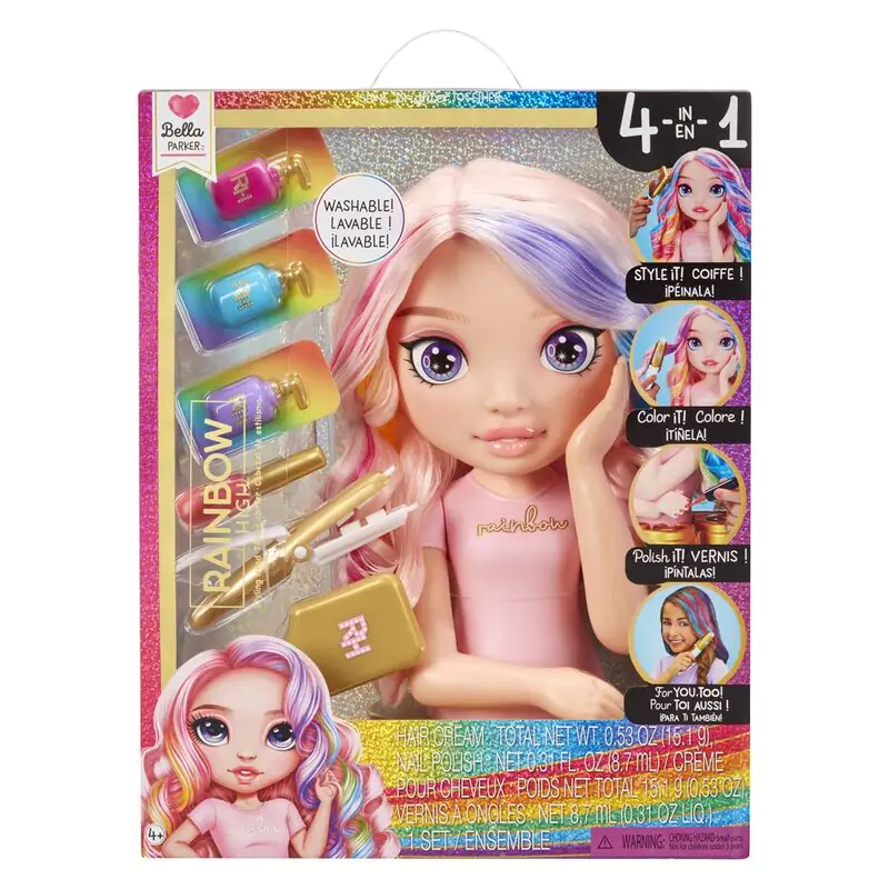 Rainbow High Bella Parker Styling head playset Set de joacă cap de coafat poza produsului