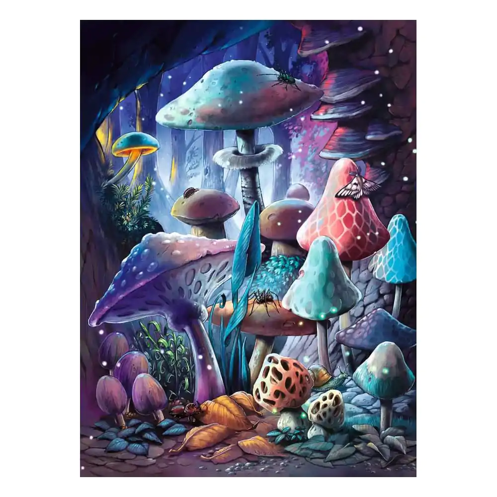 Ravensburger Glow-in-the-Dark Puzzle Jigsaw Moonlight Mushrooms (500 piese) poza produsului