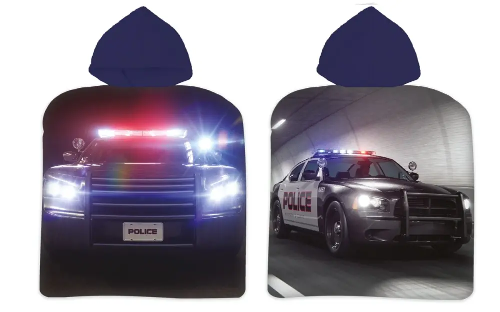 Police Car Prosop de plaja tip Poncho 50*100cm poza produsului