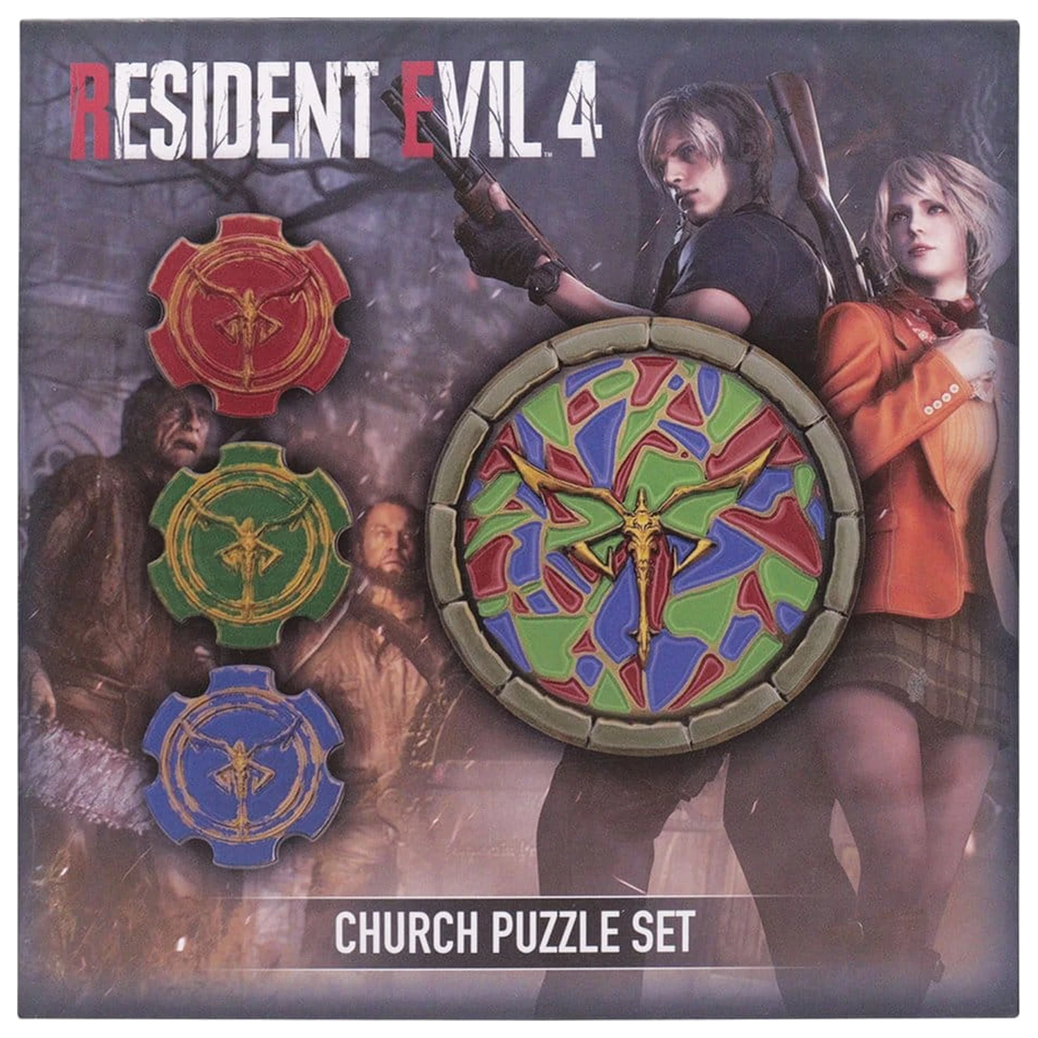Resident Evil 4 Replica Church Puzzle Medallion Set poza produsului