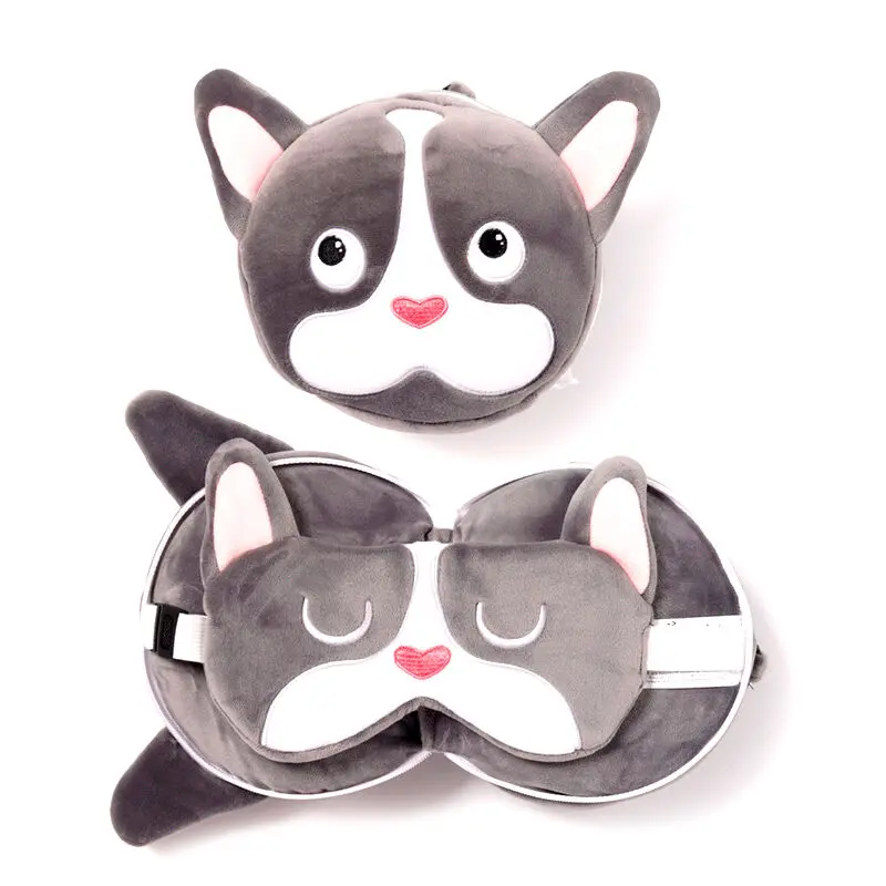 Pernă de călătorie și mască pentru ochi Relaxeazzz French Bulldog poza produsului