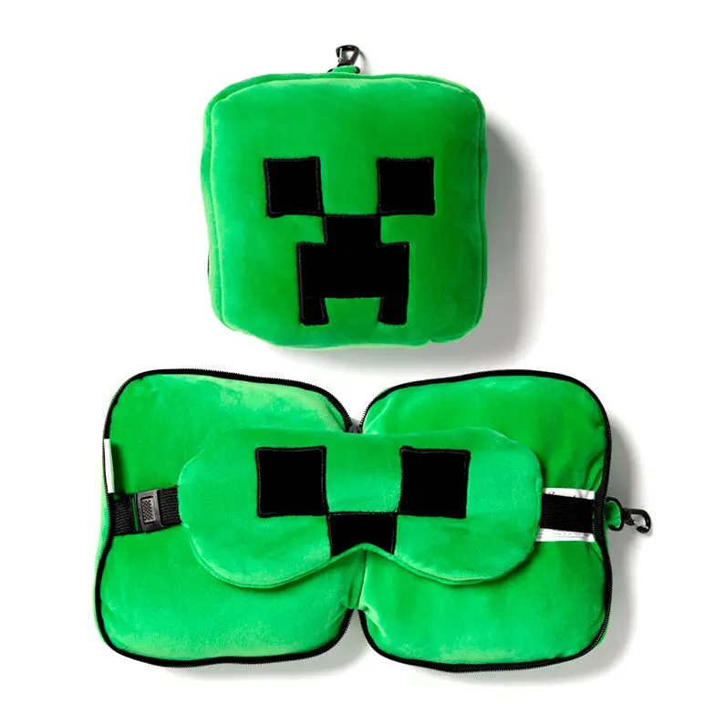 Pernă de călătorie și mască de ochi Relaxeazzz Minecraft Creeper poza produsului