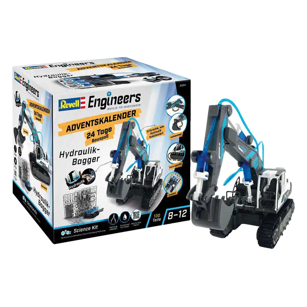 Revell Engineers Advent Calendar Hydraulic excavator model kit Set de model excavator hidraulic poza produsului