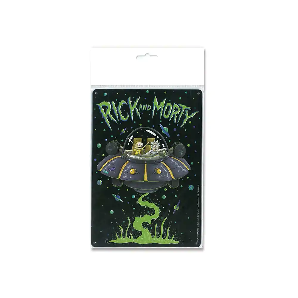 Rick & Morty Placă Metalică Spaceship 15 x 21 cm poza produsului